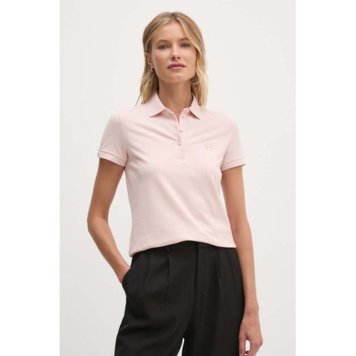 Armani Exchange polo bawełniane kolor różowy ze sklepu ANSWEAR.com w kategorii Bluzki damskie - zdjęcie 174101475