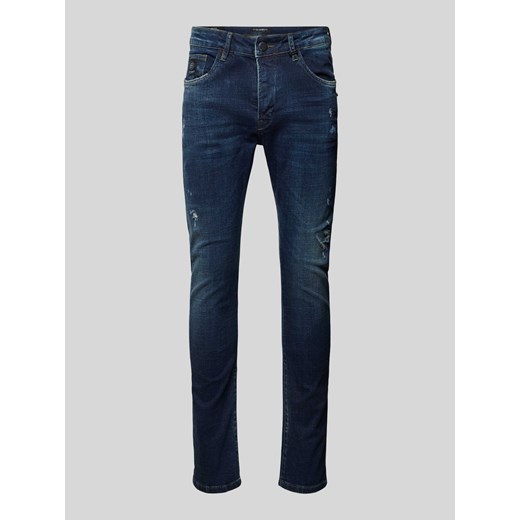 Jeansy o kroju tapered fit z przetarciami model ‘Noel’ ze sklepu Peek&Cloppenburg  w kategorii Jeansy męskie - zdjęcie 174101826