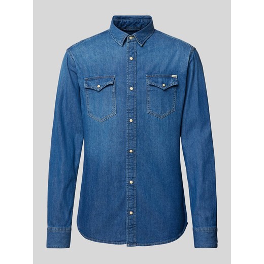 Koszula casualowa o kroju slim fit z kołnierzykiem typu kent model ‘ESHERIDAN’ ze sklepu Peek&Cloppenburg  w kategorii Koszule męskie - zdjęcie 174102005