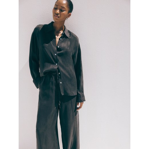 Reserved - Spodnie palazzo z lyocellem - ciemnoszary Reserved M Reserved