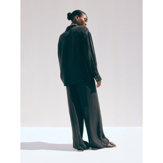 Reserved - Spodnie palazzo z lyocellem - ciemnoszary Reserved L Reserved