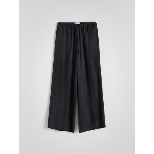 Reserved - Spodnie palazzo z lyocellem - ciemnoszary Reserved L Reserved