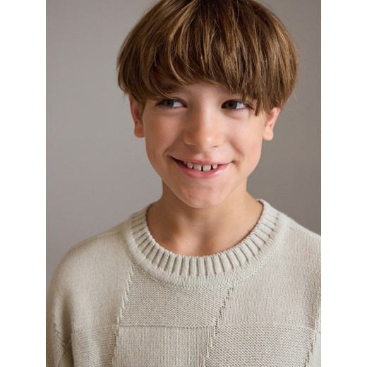 Reserved - Żakardowy sweter oversize - jasnoszary Reserved 170 (13-14 lat) Reserved