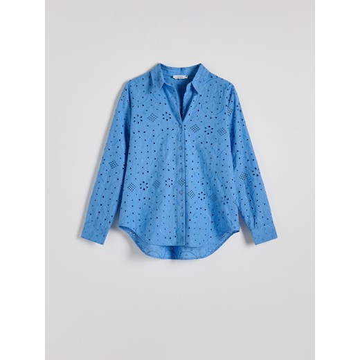 Reserved - Ażurowa koszula - jasnoniebieski Reserved M Reserved
