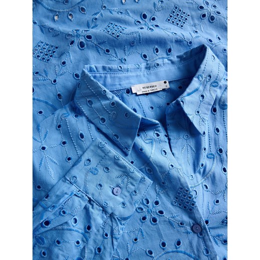 Reserved - Ażurowa koszula - jasnoniebieski Reserved XL Reserved