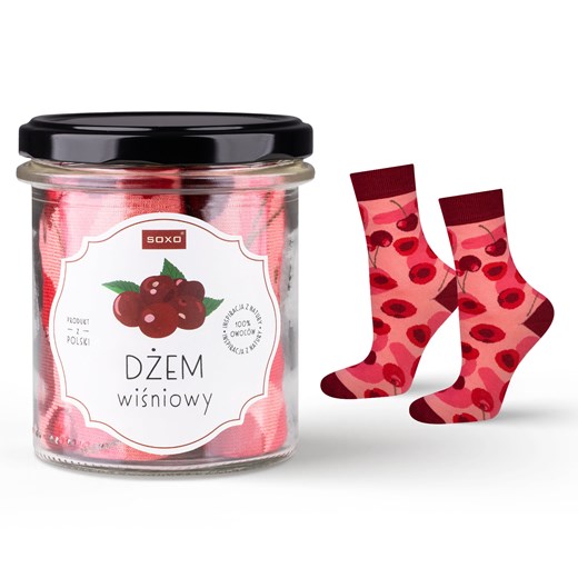 Skarpetki damskie SOXO dżem wiśniowy w słoiku ze sklepu Sklep SOXO w kategorii Skarpetki damskie - zdjęcie 174105927