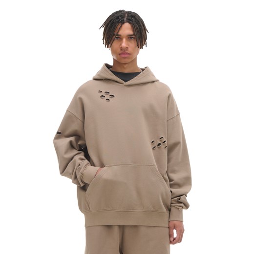 Cropp - Bluza z kapturem z ozdobnymi wycięciami - beżowy ze sklepu Cropp w kategorii Bluzy męskie - zdjęcie 174106126