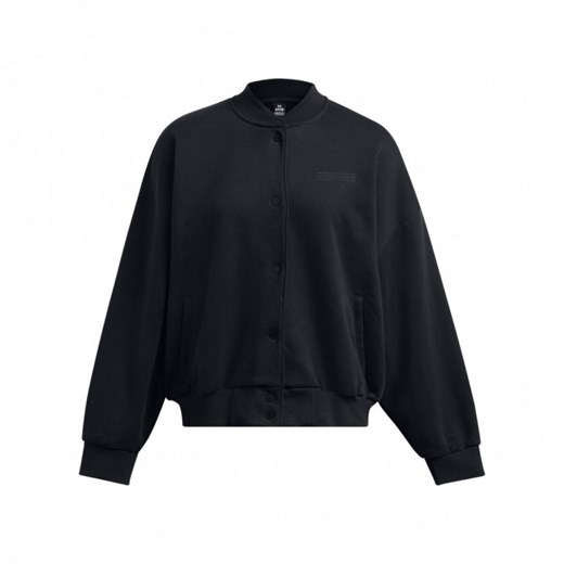 Damska kurtka przejściowa Under Armour UA Icon Flc Varsity Jkt - czarna ze sklepu Sportstylestory.com w kategorii Kurtki damskie - zdjęcie 174106618
