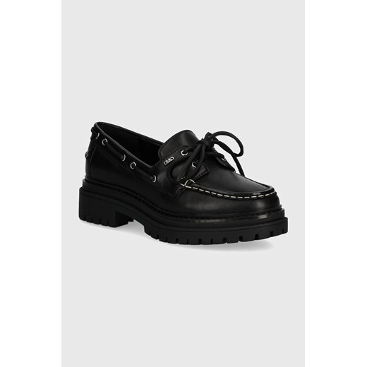 MICHAEL Michael Kors mokasyny skórzane Cameron damskie kolor czarny na platformie 40T4CAFP1L 001 ze sklepu ANSWEAR.com w kategorii Mokasyny damskie - zdjęcie 174108235