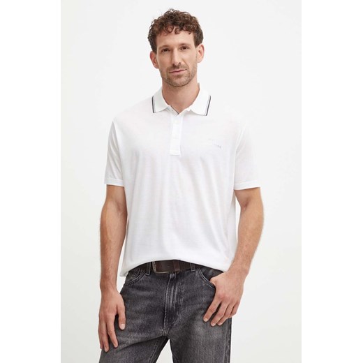 Paul&amp;Shark polo bawełniane kolor beżowy z nadrukiem 14311713 ze sklepu ANSWEAR.com w kategorii T-shirty męskie - zdjęcie 174108465