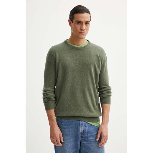 American Vintage sweter wełniany męski kolor zielony lekki MRAX18AH24 ze sklepu ANSWEAR.com w kategorii Swetry męskie - zdjęcie 174108565