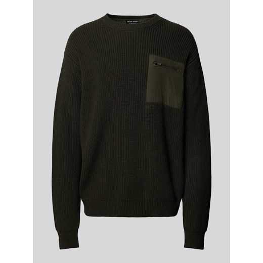 Sweter z dzianiny z kieszenią na piersi ze sklepu Peek&Cloppenburg  w kategorii Swetry męskie - zdjęcie 174109009