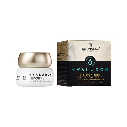 PURE MINERAL Krem nawilżający &quot;Hyaluron Moisturizing&quot; - SPF 15 - 50 ml ze sklepu Limango Polska w kategorii Kremy do twarzy - zdjęcie 174109439