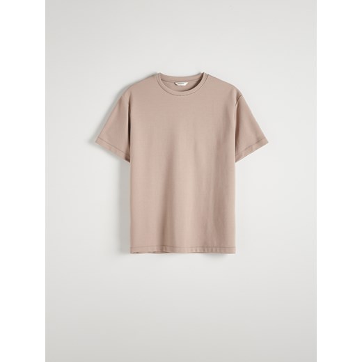 Reserved - T-shirt comfort fit - beżowy Reserved L Reserved