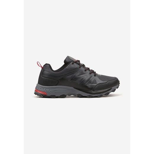 Czarno-Szare Płaskie Buty Sportowe Sneakersy z Tłoczoną Podeszwą Evida ze sklepu born2be.pl w kategorii Buty sportowe męskie - zdjęcie 174113049