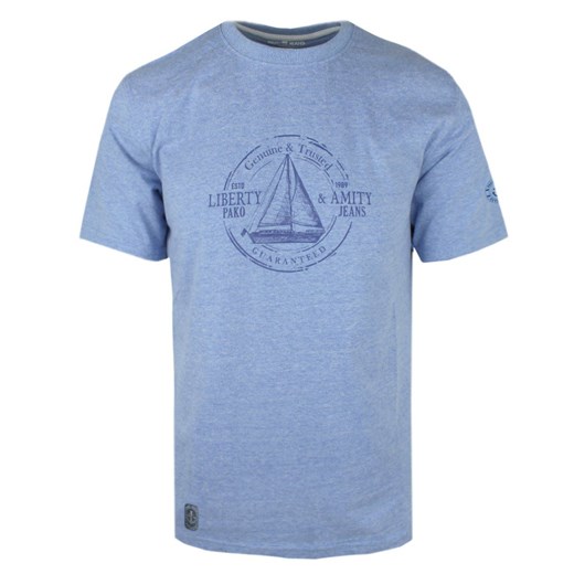 Koszulka Męska (T-Shirt) - PAKO JEANS - Niebieska, Żaglówka TSPJNS17libertyNB ze sklepu JegoSzafa.pl w kategorii T-shirty męskie - zdjęcie 174115848
