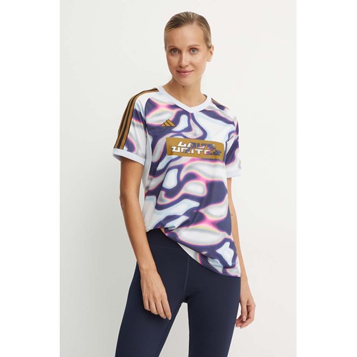 adidas Performance t-shirt treningowy Pride kolor niebieski IW3960 ze sklepu ANSWEAR.com w kategorii Bluzki damskie - zdjęcie 174116128