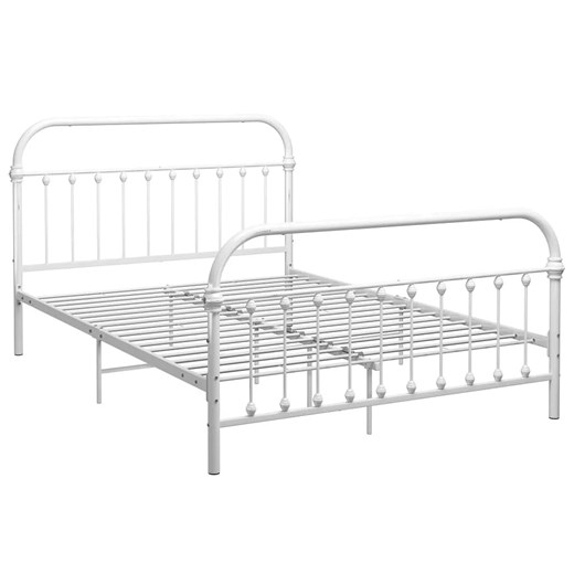 Białe łóżko w stylu loftowym 160x200 cm - Etiosa ze sklepu Edinos.pl w kategorii Łóżka i materace - zdjęcie 174116239