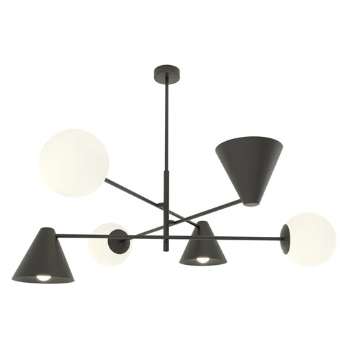Czarna metalowa lampa sufitowa - 3X Dąb D141 T7-B36 ze sklepu Edinos.pl w kategorii Lampy sufitowe - zdjęcie 174116458