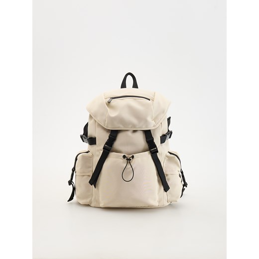 Reserved - Pojemny plecak z kieszeniami - złamana biel Reserved ONE SIZE Reserved