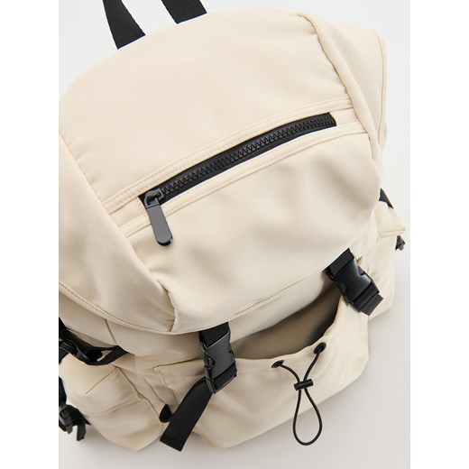 Reserved - Pojemny plecak z kieszeniami - złamana biel Reserved ONE SIZE Reserved