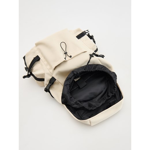 Reserved - Pojemny plecak z kieszeniami - złamana biel Reserved ONE SIZE Reserved