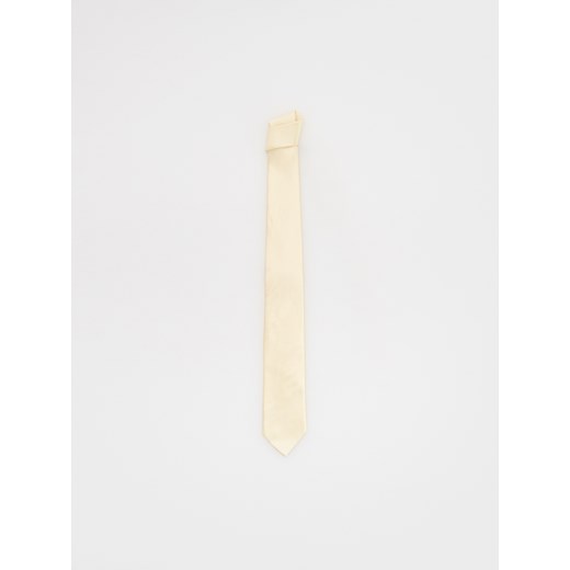 Reserved - Wąski jedwabny krawat - kremowy Reserved ONE SIZE Reserved