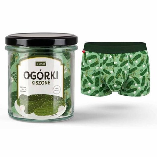 Bokserki męskie Ogórki w słoiku SOXO Wesoła bielizna upominek dla Niego ze sklepu Sklep SOXO w kategorii Majtki męskie - zdjęcie 174121925