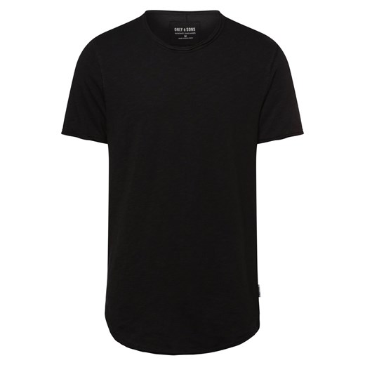 Only&Sons Koszulka męska - ONSBenne Mężczyźni Bawełna czarny jednolity ze sklepu vangraaf w kategorii T-shirty męskie - zdjęcie 174122519