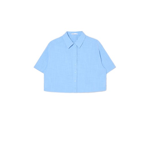 Cropp - Niebieska koszula w retro stylu - błękitny ze sklepu Cropp w kategorii Koszule damskie - zdjęcie 174123219