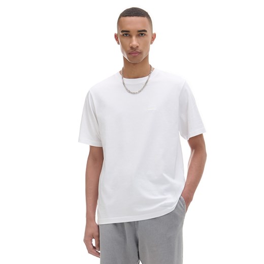 Cropp - Biały T-shirt z haftem - biały Cropp XL Cropp