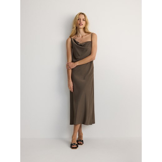 Reserved - Sukienka na ramiączkach - brązowy Reserved XL Reserved