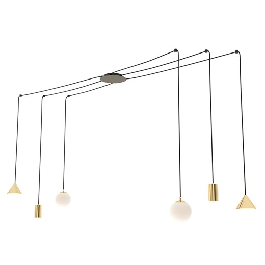 Czarno-złota nowoczesna lampa pająk - 4X D132 D5-Z16 ze sklepu Edinos.pl w kategorii Lampy wiszące - zdjęcie 174123837