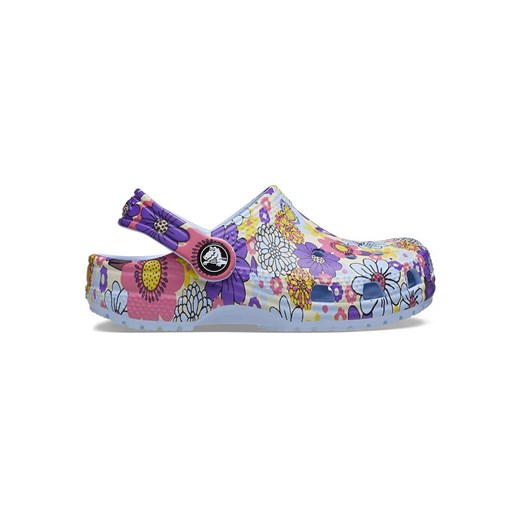 Crocs Chodaki &quot;Classic Retro Floral&quot; w kolorze błękitnym ze wzorem ze sklepu Limango Polska w kategorii Klapki dziecięce - zdjęcie 174125175