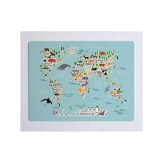 The Wild Hug Podkładka "Mapamundi" w kolorze niebieskim ze wzorem na biurko - 55 x 35 cm ze sklepu Limango Polska w kategorii Akcesoria biurowe - zdjęcie 174125185