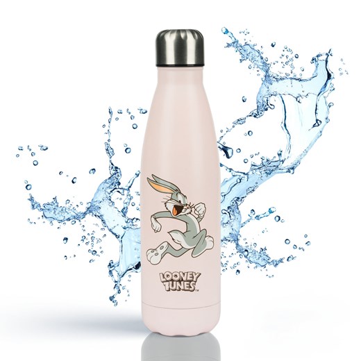 Butelka termiczna 500mL Różowa | wytrzymała i praktyczna | Warner Bros | królik Bugs ze sklepu Sklep SOXO w kategorii Naczynia dziecięce - zdjęcie 174125289