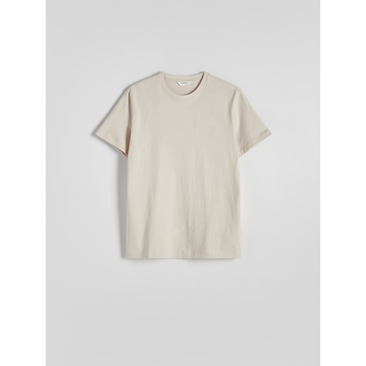 Reserved - T-shirt regular fit - beżowy ze sklepu Reserved w kategorii T-shirty męskie - zdjęcie 174126315