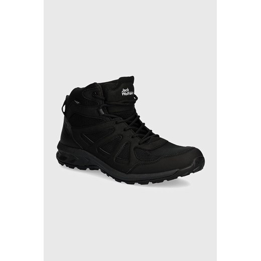 Jack Wolfskin buty Woodland 2 Texapore Mid męskie kolor czarny 4051261 ze sklepu ANSWEAR.com w kategorii Buty trekkingowe męskie - zdjęcie 174126447