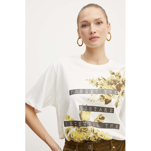 Pinko t-shirt bawełniany damski kolor biały 101704 A255 ze sklepu ANSWEAR.com w kategorii Bluzki damskie - zdjęcie 174126949