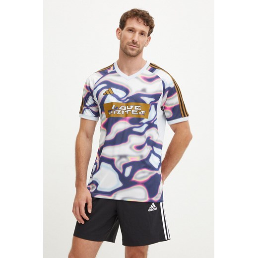 adidas Performance t-shirt treningowy Pride kolor niebieski wzorzysty IW3956 ze sklepu ANSWEAR.com w kategorii T-shirty męskie - zdjęcie 174127018