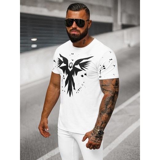 T-shirt męski biały OZONEE O/T109/1Z Ozonee M ozonee.pl
