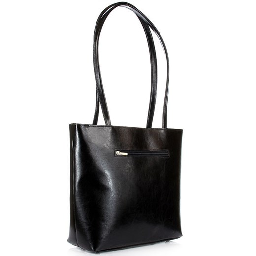 DAN-A T284 czarna torebka skórzana damska elegancka skorzana-com bialy glamour