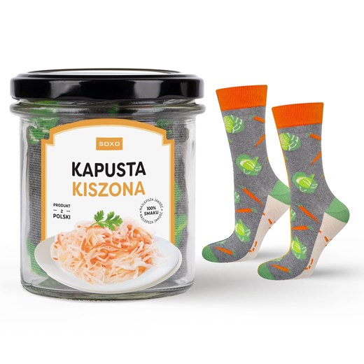Skarpetki męskie kolorowe SOXO GOOD STUFF Kapusta kiszona śmieszne bawełniane unisex ze sklepu Sklep SOXO w kategorii Skarpetki męskie - zdjęcie 174144127
