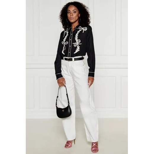 Pinko Skórzana torebka na ramię HALF MOON BABY Pinko One Size Gomez Fashion Store