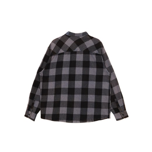 Cropp - Koszula w kratę z kieszonką - surowy granatowy Cropp XL Cropp