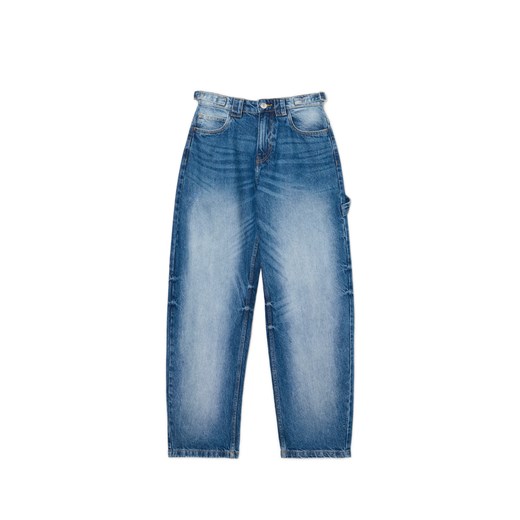 Cropp - Niebieskie jeansy skater z wysokim stanem - niebieski ze sklepu Cropp w kategorii Jeansy damskie - zdjęcie 174146666