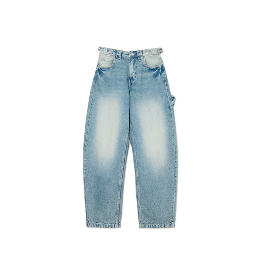 Cropp - Jeansy skater z wysokim stanem - niebieski ze sklepu Cropp w kategorii Jeansy damskie - zdjęcie 174146669