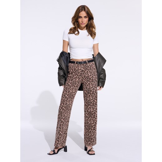 Bluzka damska Sinsay z okrągłym dekoltem z krótkim rękawem