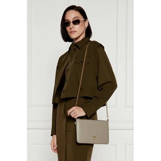 Pinko Skórzana kopertówka FLAT CLASSIC SETA Pinko One Size Gomez Fashion Store
