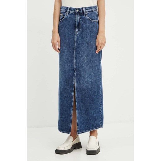 G-Star Raw spódnica jeansowa kolor niebieski maxi prosta ze sklepu ANSWEAR.com w kategorii Spódnice - zdjęcie 174152826